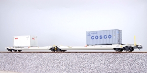 Pullman 36554 - H0 - Taschenwagen Sdggmrs, NL-RN, Ep. VI, 2 x Container COSCO + OOCL